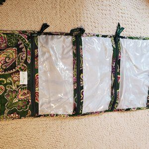 Vera Bradley Chelsea Green Roll-Up Cosmetic Bag